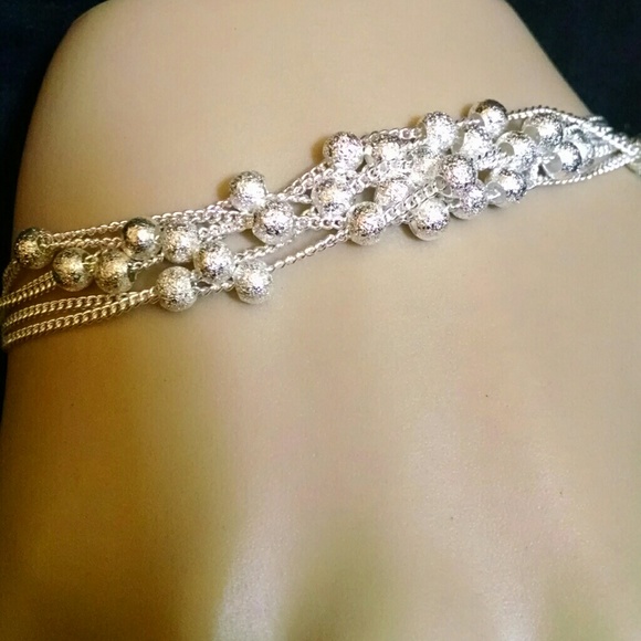 Beautiful beaded silver bracelet
